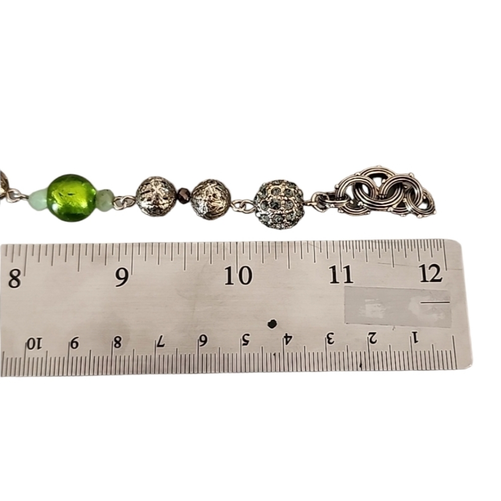VINTAGE Chunky Glass Bead Charm Bracelet Anklet Boho Moroccan Style Statement - Picture 12 of 16